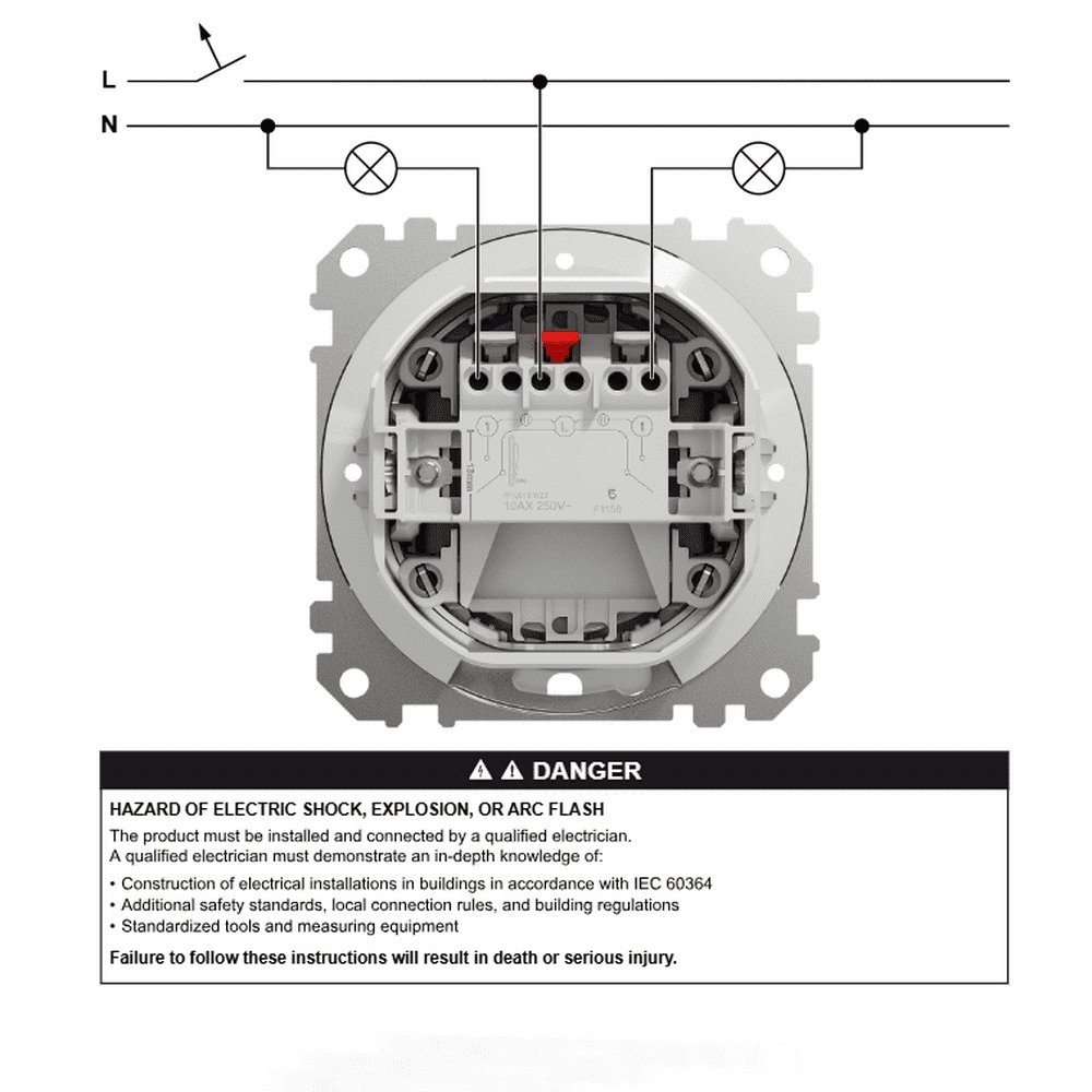 Вимикач Schneider Sedna Design білий 2кл IP44 ( SDD211105 )